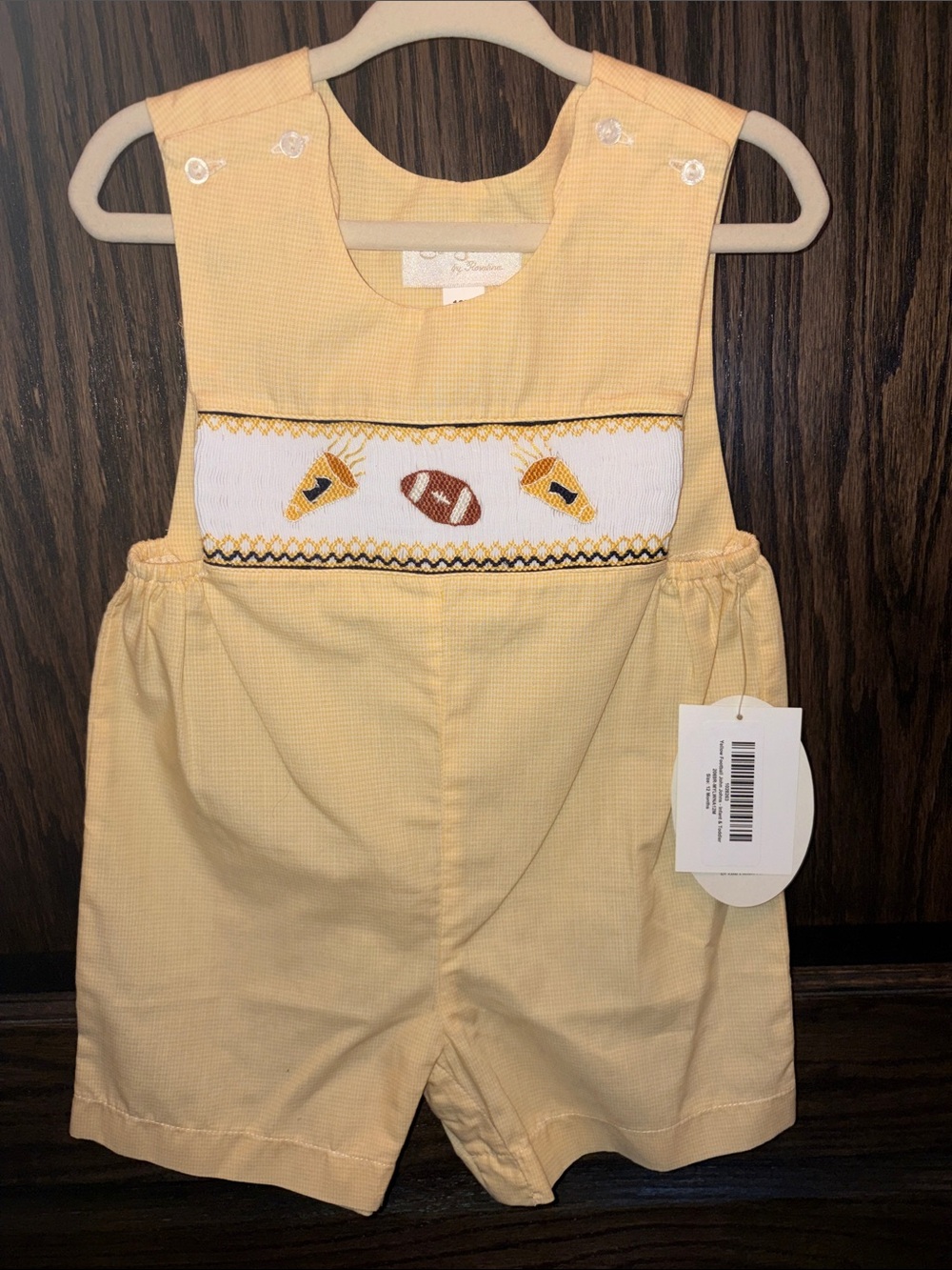 Yellow Smocked Football Shortall